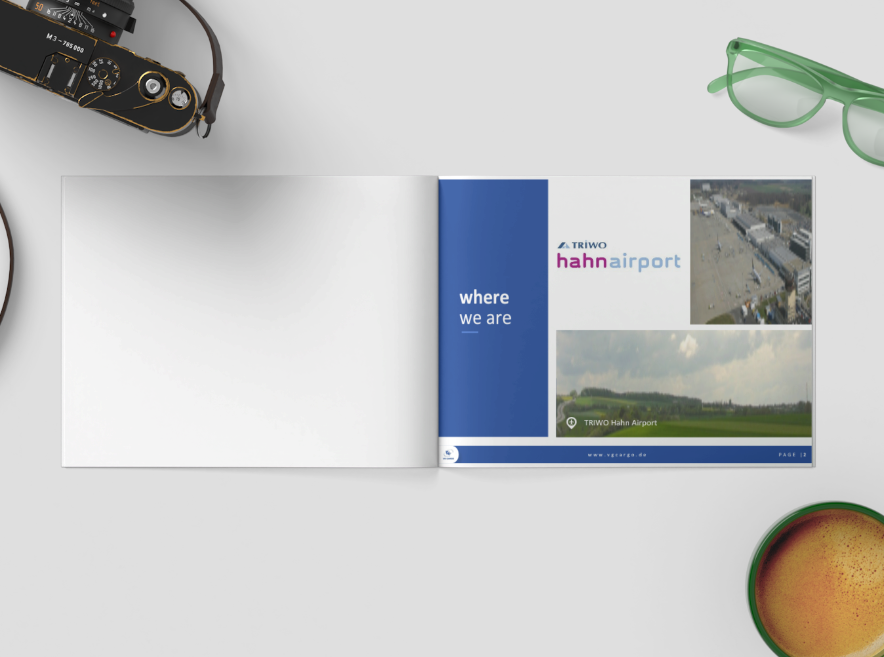 Brochure spread TRIWO Hahn Airport met locatiepagina